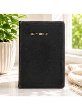 1950 Holy Bible Collins Clear Type w/ Edna Davis Inscription BC History Provenan